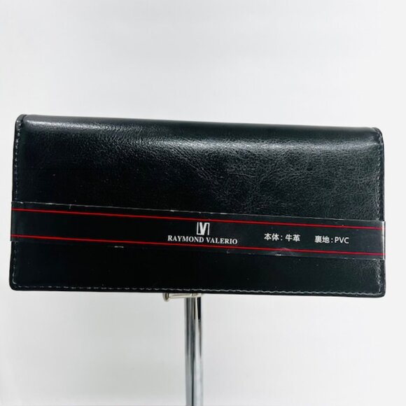 NEW WITH TAG RAYMOND VALERIO ITALY BLACK LEATHER FOR MONEY /CARD HOLDER (W84) - Picture 3 of 6